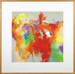 Peter Munnik - Zeefdruk, Zonder titel II (r) - Ingelijst verkocht voor € 50!