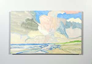 Paul Overhaus - Acryl op board, Zeelandschap- Ingelijst verkocht voor € 50!