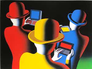 Mark Kostabi - Fraaie kleurrijke zeefdruk uit 2017 - Gesigneerd - Zonder lijst - 8/50 verkocht voor € 125!