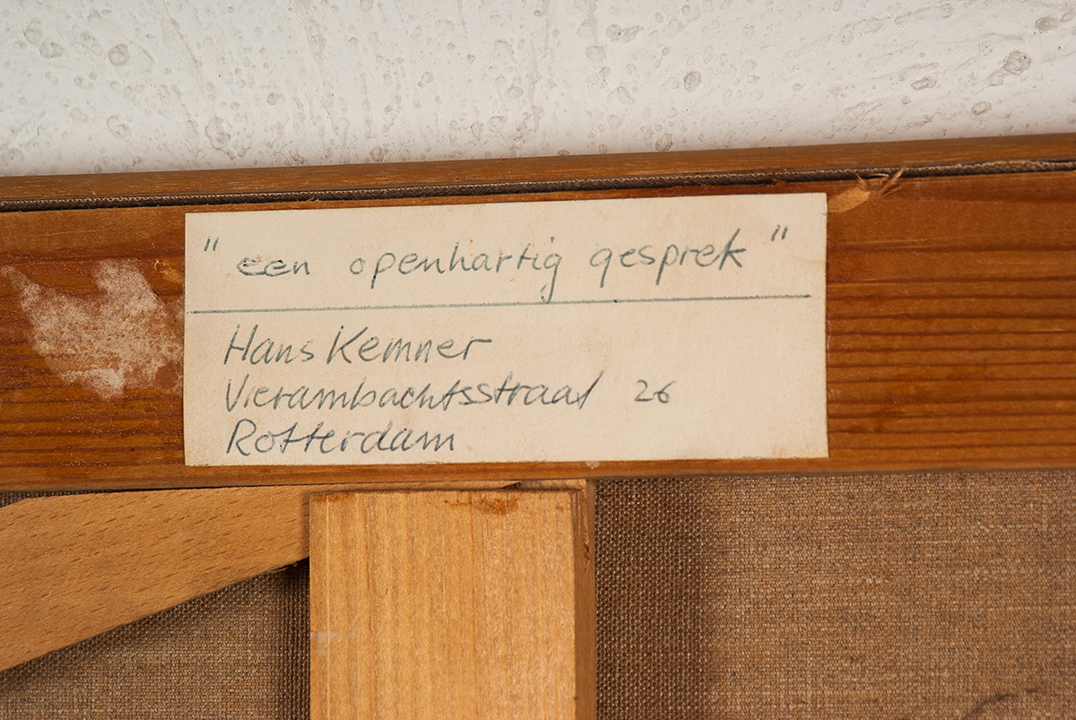 Hans Kemner - Een openhartig gesprek - Acrylverf op doek - gesigneerd r.o. - BKR Rotterdam kopen? Bied vanaf 10!