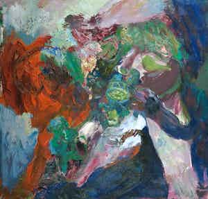 Jep van de Ven - Olieverf op doek, Affenmusik verkocht voor € 150!