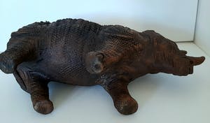 Curiosa - Neushoorn van anaconda leder - antiek kopen? Bied vanaf 1!