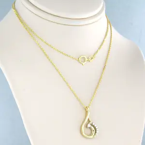 14k geelgouden collier met briljant geslepen diamant 0.08ct - 45 cm kopen? Bied vanaf 220!
