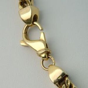 1915- Robuust Engels Londen 9 krt geel-gouden "dubbel" Gourmette Collier- Lang! kopen? Bied vanaf 1500!