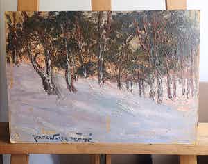 Joseph van de Wall Perne - Sneeuwlandschap met bomen verkocht voor € 25!
