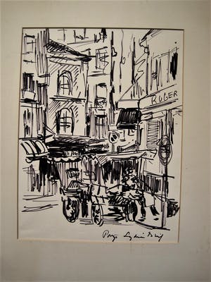 Lydia Duif - Surinaams/Nederlandse Schilderes - ca 1950 - StiftTekening - Parijs - gesigneerd kopen? Bied vanaf 20!