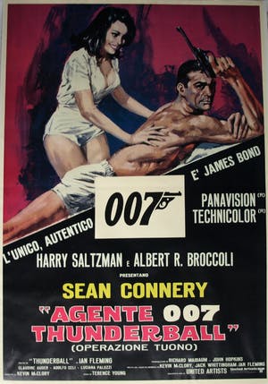 Curiosa - Italiaans filmaffiche : James Bond 007 , Thunderball , Sean Connery - 1965 kopen? Bied vanaf 1!