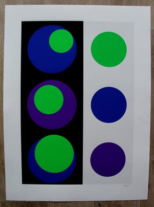 Genevieve Claisse - Giclee: Composition géométrique Cercles - 2015 kopen? Bied vanaf 175!
