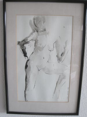 Niet of onleesbaar gesigneerd - Tine Lievens: Staand Naakt. kopen? Bied vanaf 1!