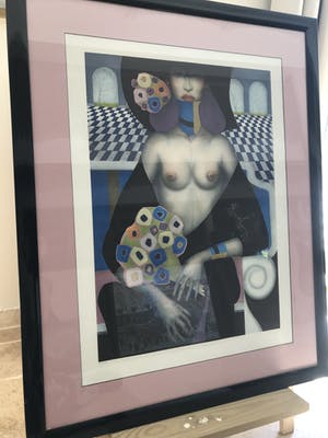 Jef van Tuerenhout - Naakte vrouw met bloemen kopen? Bied vanaf 200!