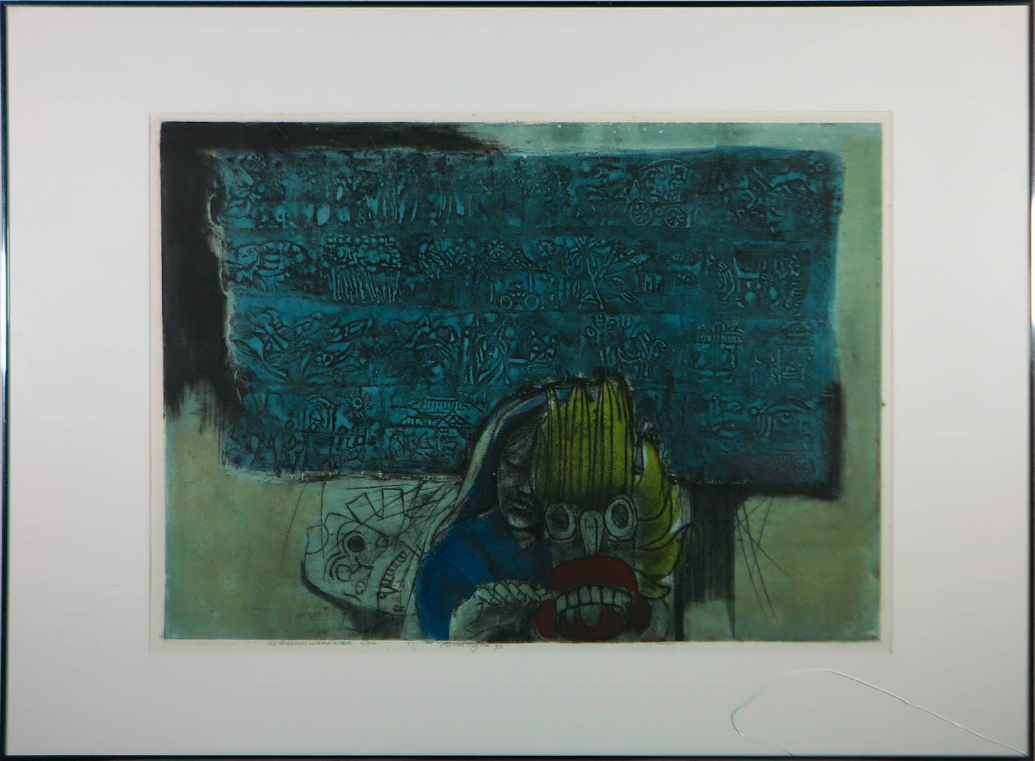 Ru van Rossem - Grote ets / aquatint, De maskermaakster - Ingelijst kopen? Bied vanaf 150!