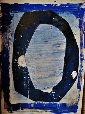 Harm van Ee - Bijzonder geabstraheerd miniatuur object / olieverf(je) "Portret" gesigneerd kopen? Bied vanaf 20!