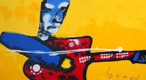 Herman Brood - Grote zeefdruk: Guitarman verkocht voor € 495!