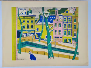 Jan Wiegers - Achterburgwal Amsterdam, handgesigneerde litho kopen? Bied vanaf 115!