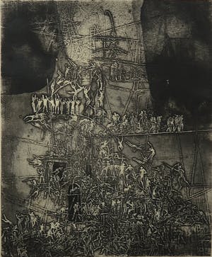 Elmar Gille - Ets, Zonder titel - Ingelijst kopen? Bied vanaf 1!