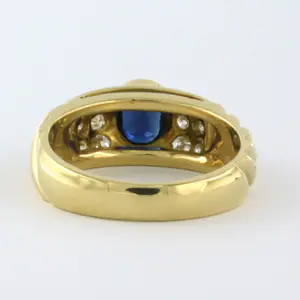 18k gouden ring met saffier en briljant geslepen diamant tot. 0,25ct kopen? Bied vanaf 525!