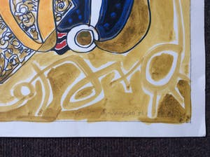 Niet of onleesbaar gesigneerd - Gemengde techniek op papier - hand gesigneerd kopen? Bied vanaf 1!