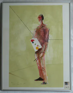 Constant - Ingelijste litho , Zelfportret , ‘De schilder’ – 1977 – 61,5 x 40,5 cm kopen? Bied vanaf 1!