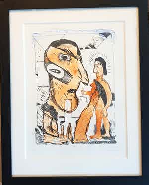 Lucebert - Aquatint ets met figuren - 1994 verkocht voor € 369!