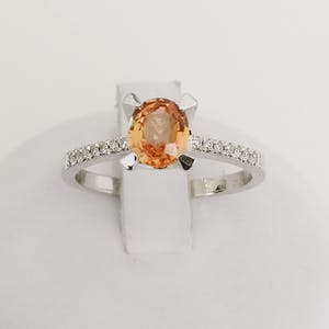 White gold - Ring - 0.78 ct Sapphire - Diamond kopen? Bied vanaf 370!