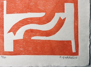 Klaas Gubbels - houtdruk ‘Naar Elkaar’ - 2013 - oplage 40 ex. kopen? Bied vanaf 295!