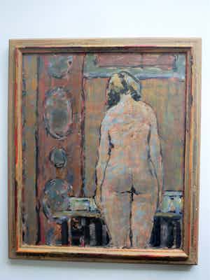 Anton Voorzanger - staand ruggelings naakt in interieur verkocht voor € 150!