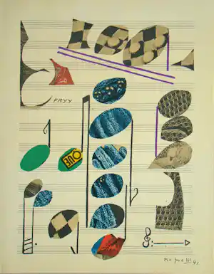 Alberto magnelli - Compositie 1941 - Lithografie - Gesigneerd en gedateerd - 1971 verkauft für € 90!