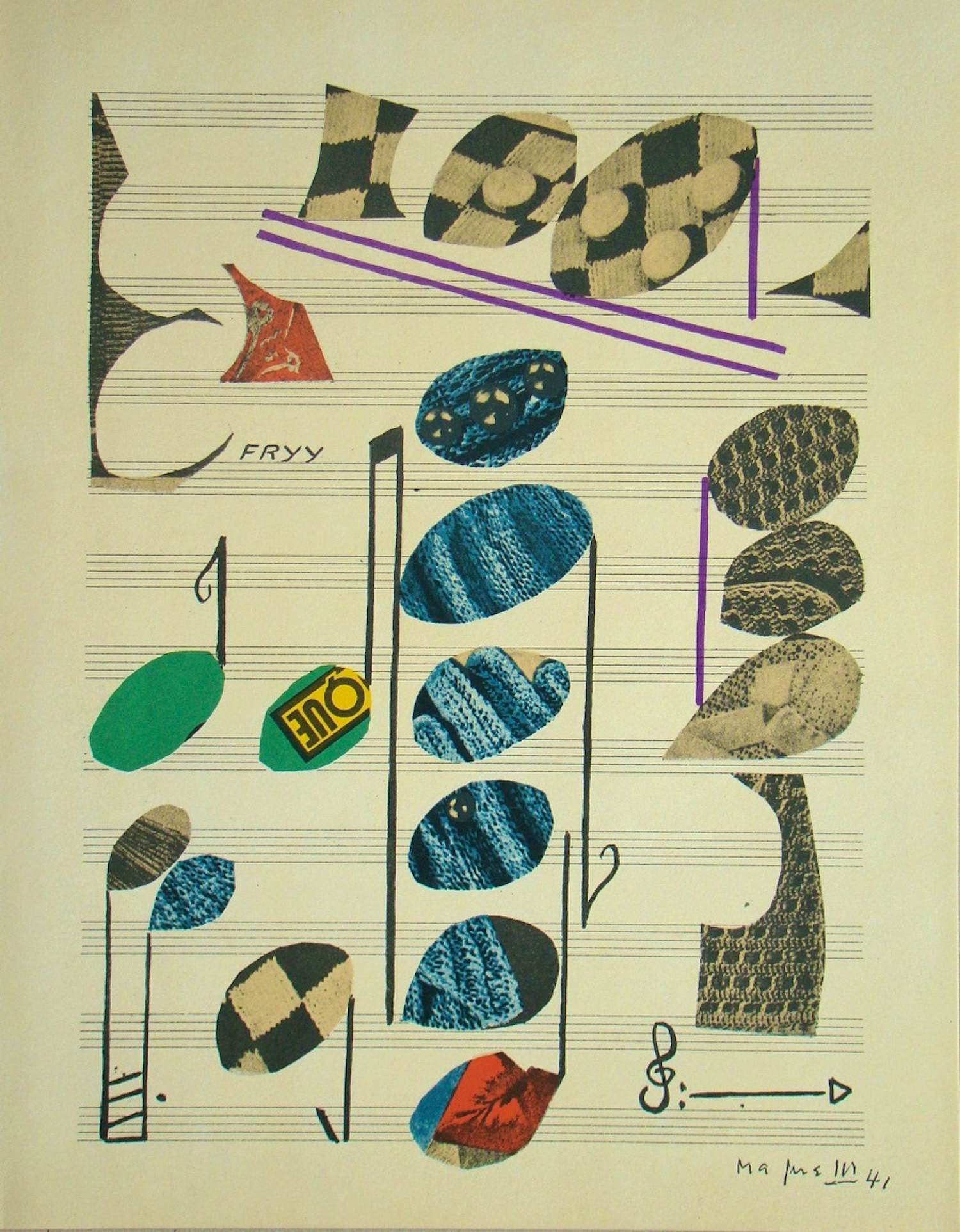 Alberto magnelli - Compositie 1941 - Lithografie - Gesigneerd en gedateerd - 1971 kopen? Bied vanaf 80!