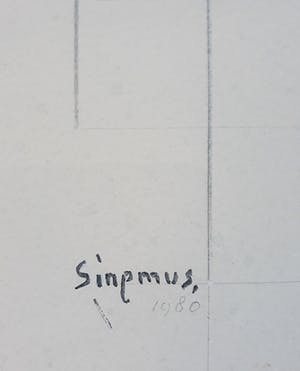 Wim Sinemus - Geometrisch abstracte compositie, gouache (ingelijst) kopen? Bied vanaf 525!