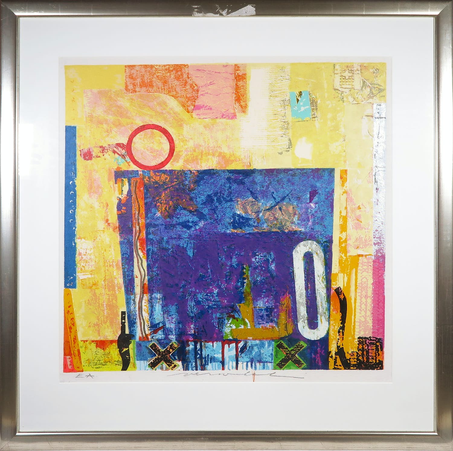 Jos Verwiel - Zeefdruk, Abstracte compositie - Ingelijst (Groot) kopen? Bied vanaf 50!