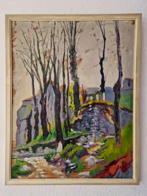 Koert Delmonte - Joods Amsterdamse colorist - 1940 - olieverf - landschap - niet gesigneerd verkauft für € 78!