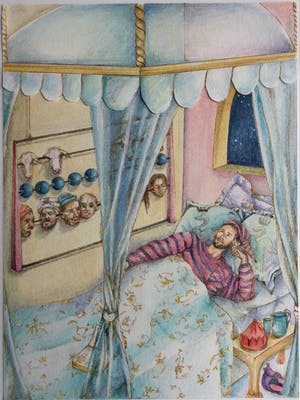 Jet Naftaniel-Joels - Lot van 4 originele illustraties uit kinderboeken | Uniek! kopen? Bied vanaf 55!