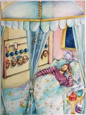 Jet Naftaniel-Joels - Lot van 4 originele illustraties uit kinderboeken | Uniek! verkocht voor € 55!