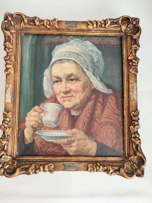 Jan Laenen - Pendant van 2 genreportretten kopen? Bied vanaf 240!