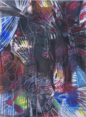 Theo van der Nahmer - Pastel/krijt op papier, Vrouw II kopen? Bied vanaf 35!