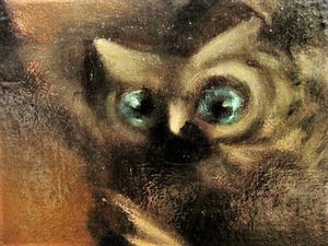 Niet of onleesbaar gesigneerd - Antwerpse Biennale - mythologisch olieverf "Yggdrasyl - de Levensboom" kopen? Bied vanaf 1!