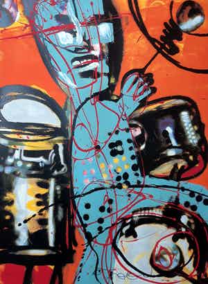 Herman Brood - De drummer, zeefdruk verkocht voor € 295!
