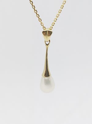 14k gouden collier met een zoetwater parel kopen? Bied vanaf 160!