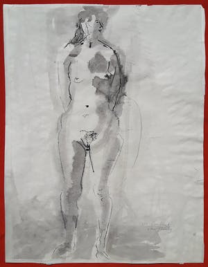 Shirley Clement - Naakt, tekening met (gewassen) inkt kopen? Bied vanaf 50!