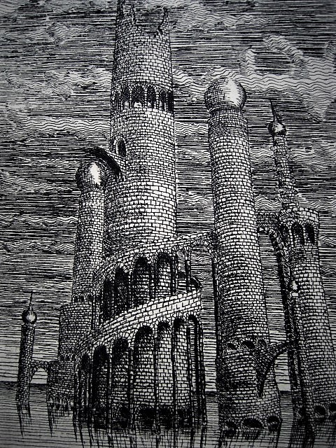 Peter Jansen - Zeer kleine oplage (16/20) Ets "Lucht Kasteel" gesigneerd  kopen? Bied vanaf 1!