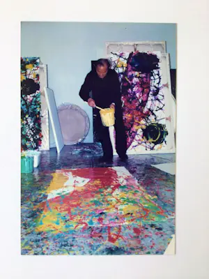 Walasse Ting - Werkt in Atelier Sam Francis - 5 originele foto's - 3 professionele dia's kopen? Bied vanaf 60!