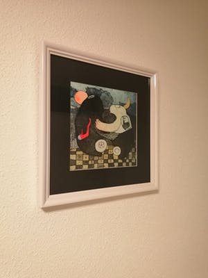 Michel van Overbeeke - Aware away I - met bladgoud & ingelijst kopen? Bied vanaf 15!