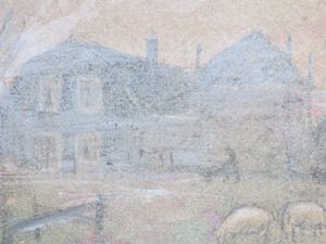 Harm Kamerlingh Onnes - Boerderij in de mist - Gemengde techniek kopen? Bied vanaf 90!