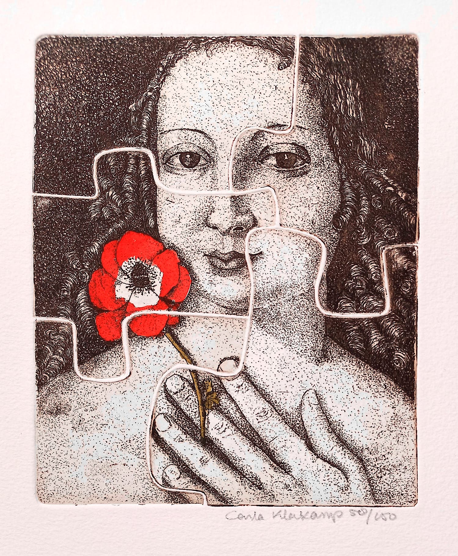 Carla Kleekamp - Het jaar van de vrouw, aquatint ets gedrukt van vijf platen kopen? Bied vanaf 30!