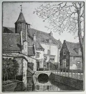 Henri von Rupprecht - Ets stadsgezicht verkocht voor € 15!
