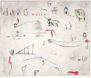 Henk Visch - Handgekleurde ets, Plaats bepalen verkocht voor € 1!