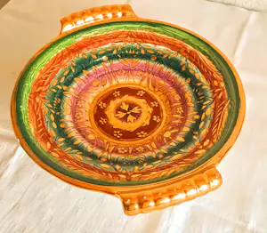 Royal Boch - Obstschale mit Henkel Keralux Boch Freres Sultane handbemalt vergoldet Art Deco kopen? Bied vanaf 120!