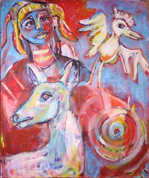 Christine Spierings - Olieverf op doek, Wake Up (Groot) verkocht voor € 100!