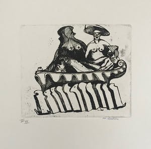 Vic Gentils - Gesigneerde ets - 1981 - 'Het Café' - VII/XX kopen? Bied vanaf 35!