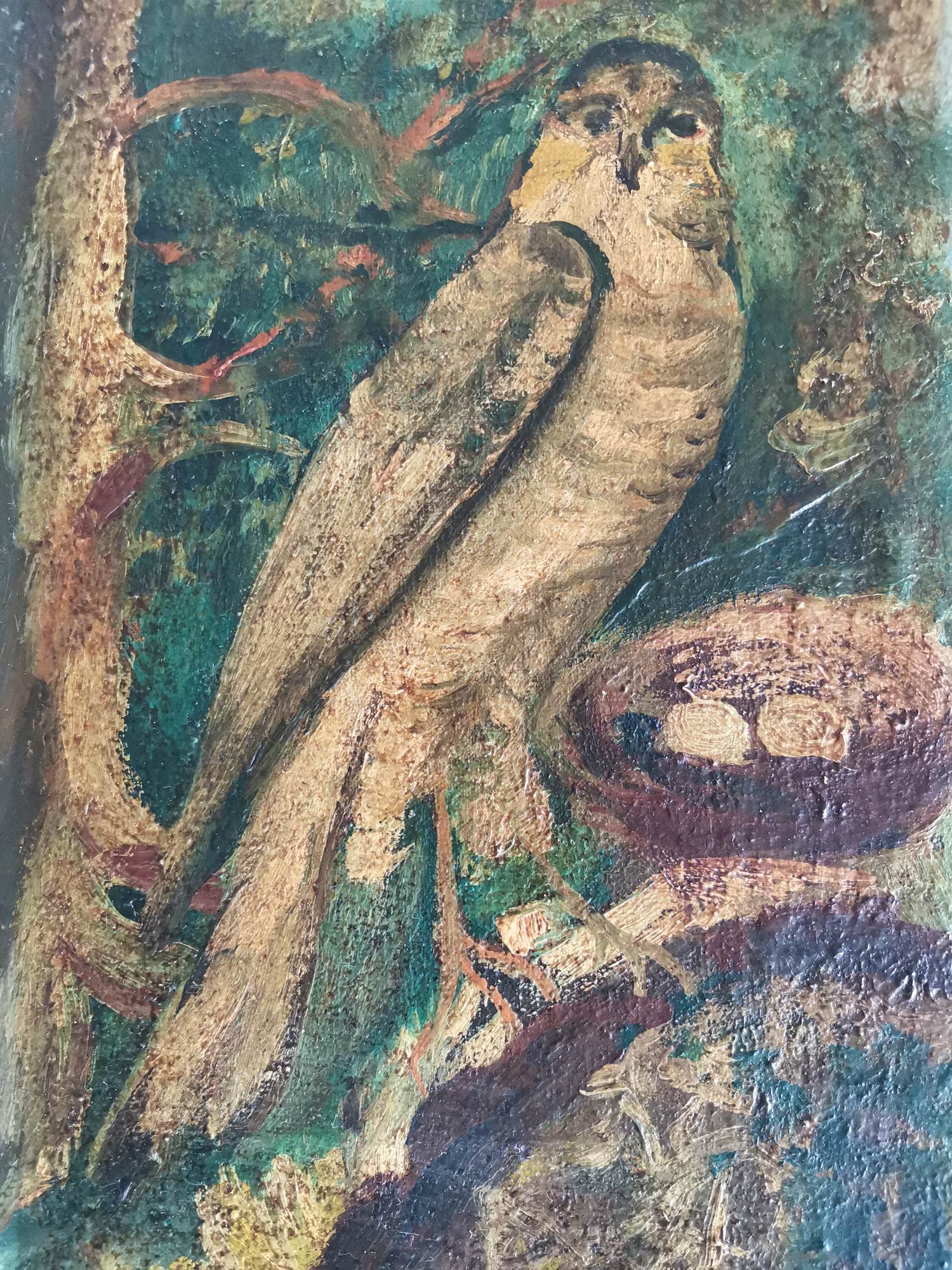 Niet of onleesbaar gesigneerd - Roofvogel bij het nest kopen? Bied vanaf 10!